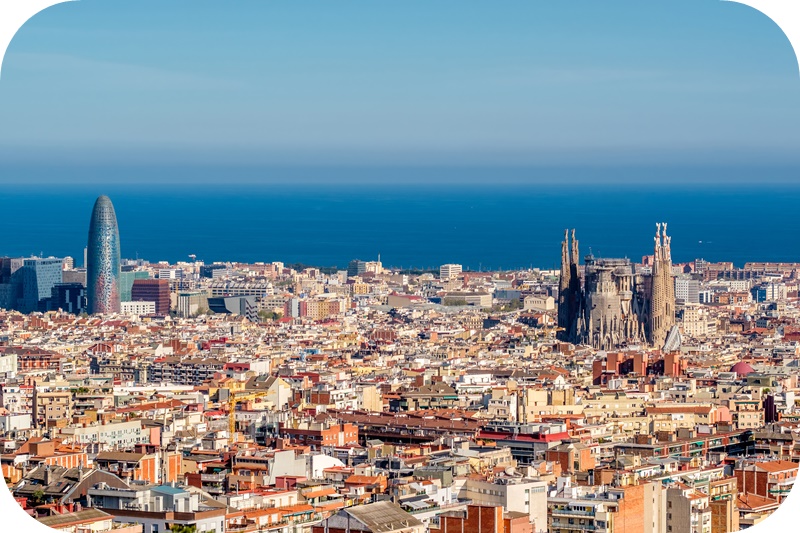 스페인-바르셀로나-도심-랜드마크-항공뷰