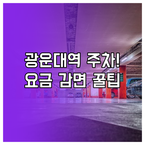광운대역 근처 주차 요금 감면 대상과..