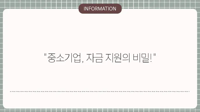 중소기업정자금진흥원: 지원 서비스 안내