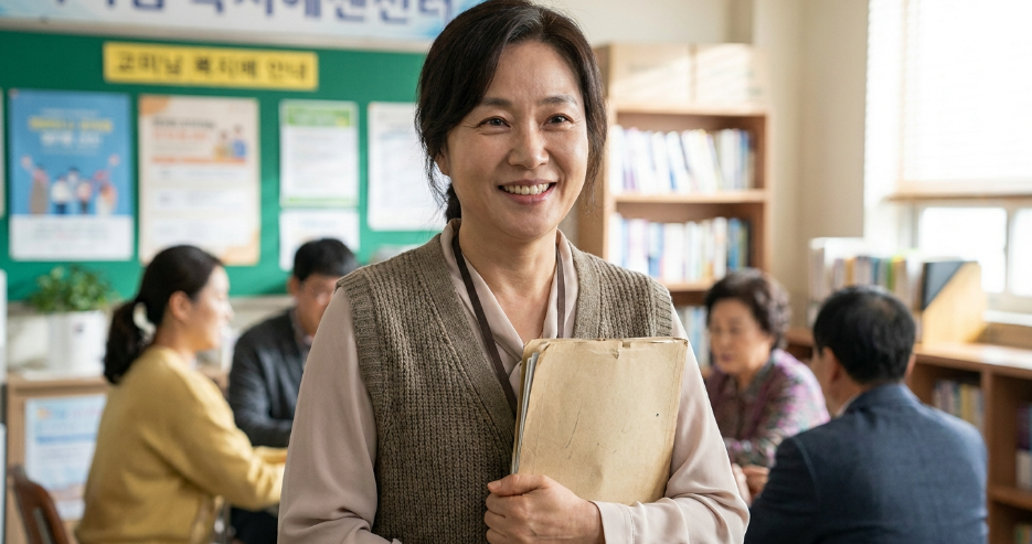 밝은 미소로 화이팅을 외치는 따뜻한 사회복지사들