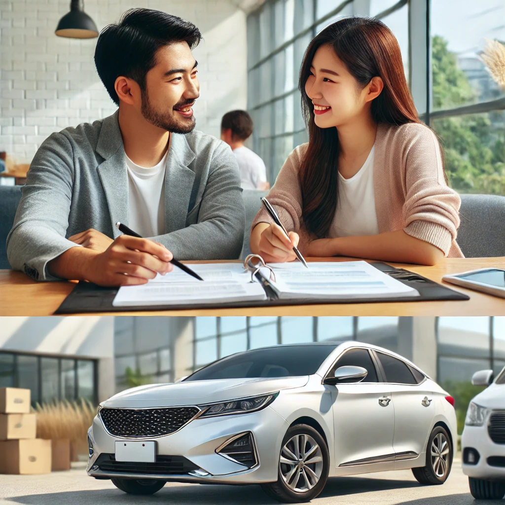 자동차 보험에 대해 상담하는모습