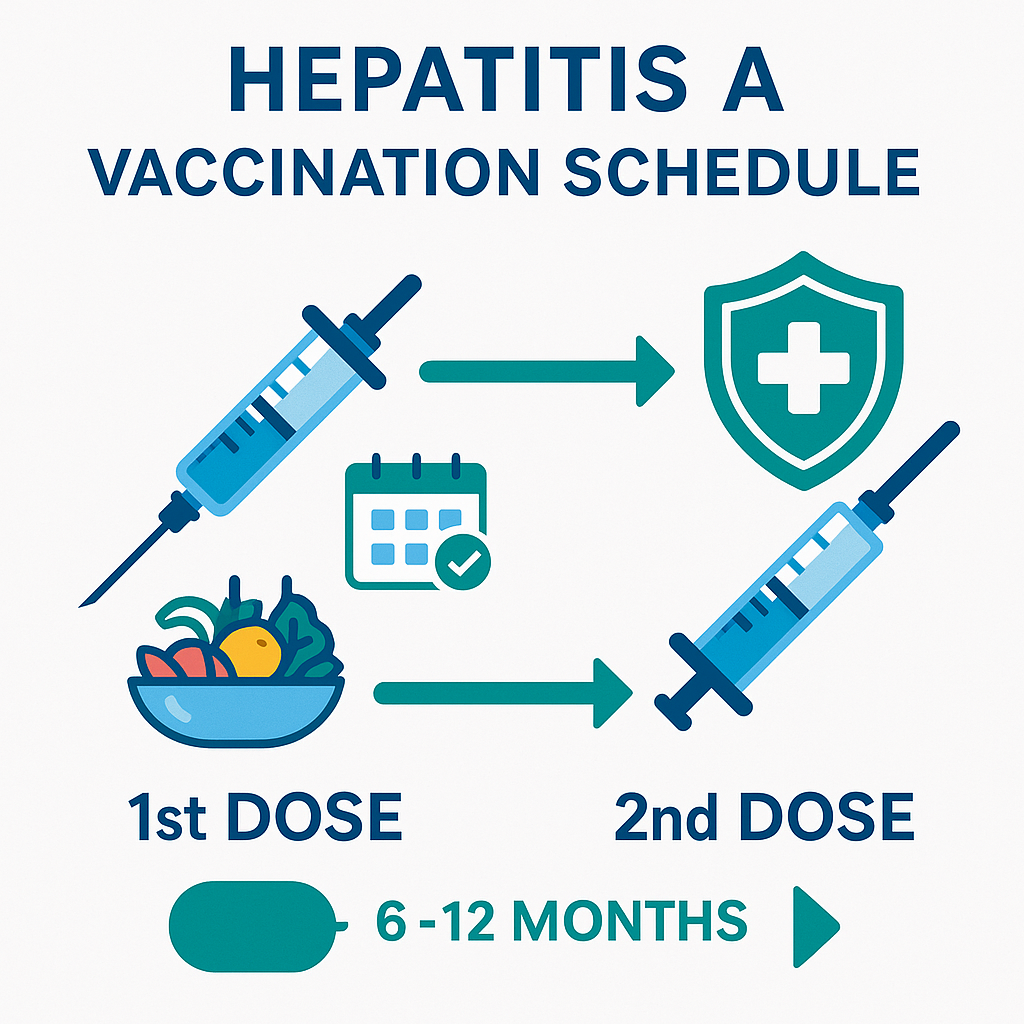 A형 간염 예방접종 스케줄 차트