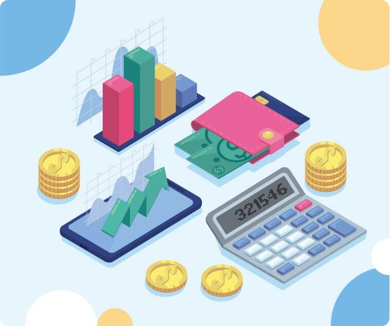 계산기와 회계 관련 서류