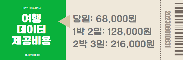 여행 데이터 제공 비용