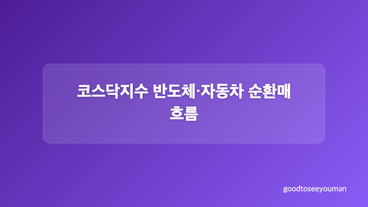 코스닥지수 외국인 수급과 변동성 체크