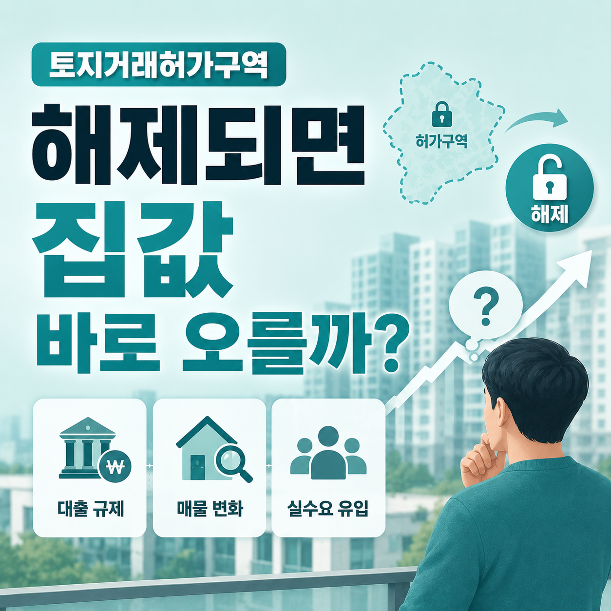 토지거래허가구역 해제 후 집값 변화를 고민하는 모습