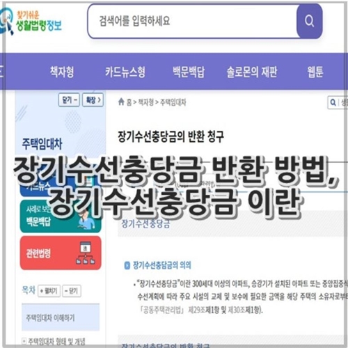 장기수선충당금 반환 방법, 장기수선충당금 이란
