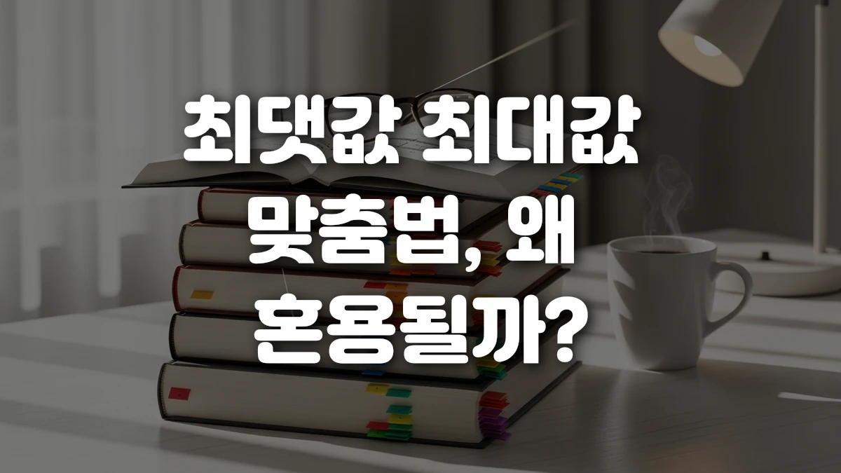 최댓값 최대값 맞춤법 왜 혼용될까