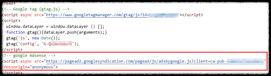 구글 에드센스 코드 html 삽입