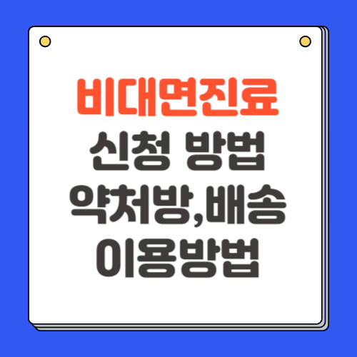 비대면진료 방법 약처방은 어떻게 어플이용 방법까지 총정리