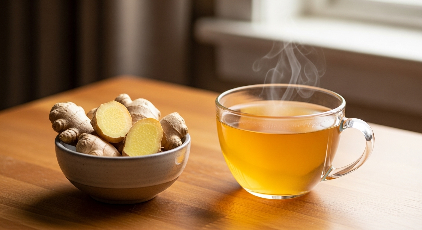 생강차 (Ginger Tea) - 몸을 데우는 활력소 겨울철 대표 건강차