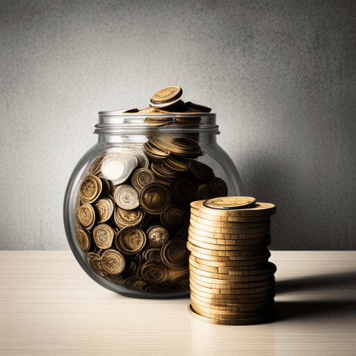 동전이 쌓여있는 이미지