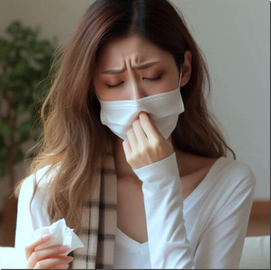 독감에 걸린 여성