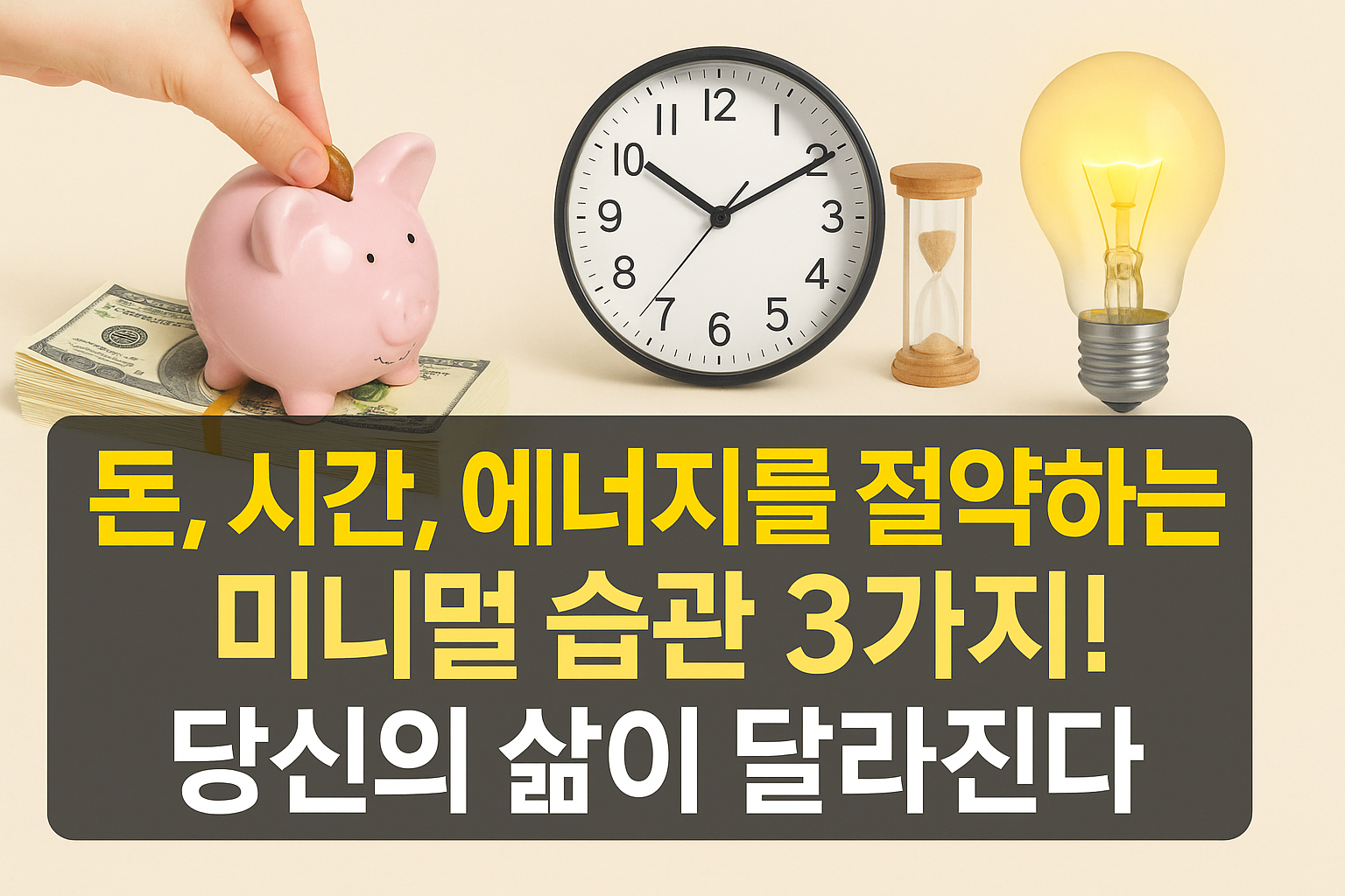 돈, 시간, 에너지를 절약하는 미니멀 습관 3가지! 당신의 삶이 달라진다