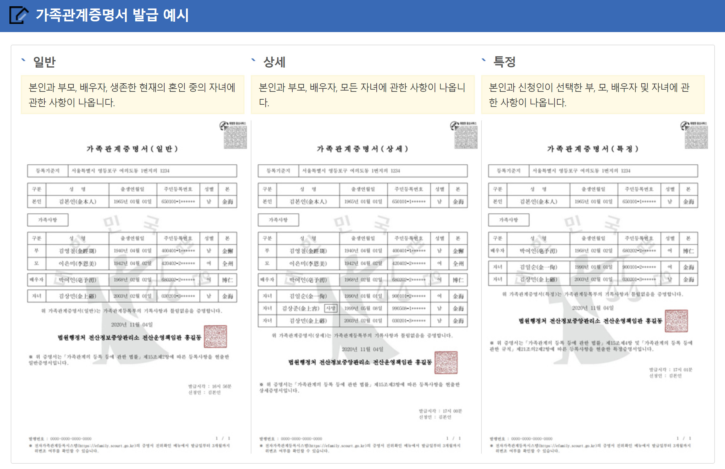 가족관계증명서 인터넷발급