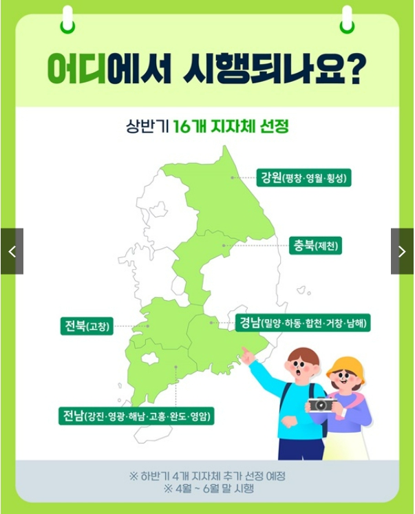 반값여행지역(지역사랑 휴가지원제 지역)