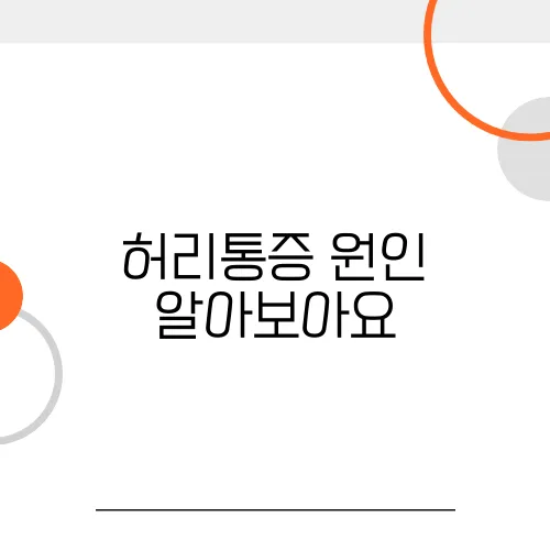 허리통증 원인 알아보아요