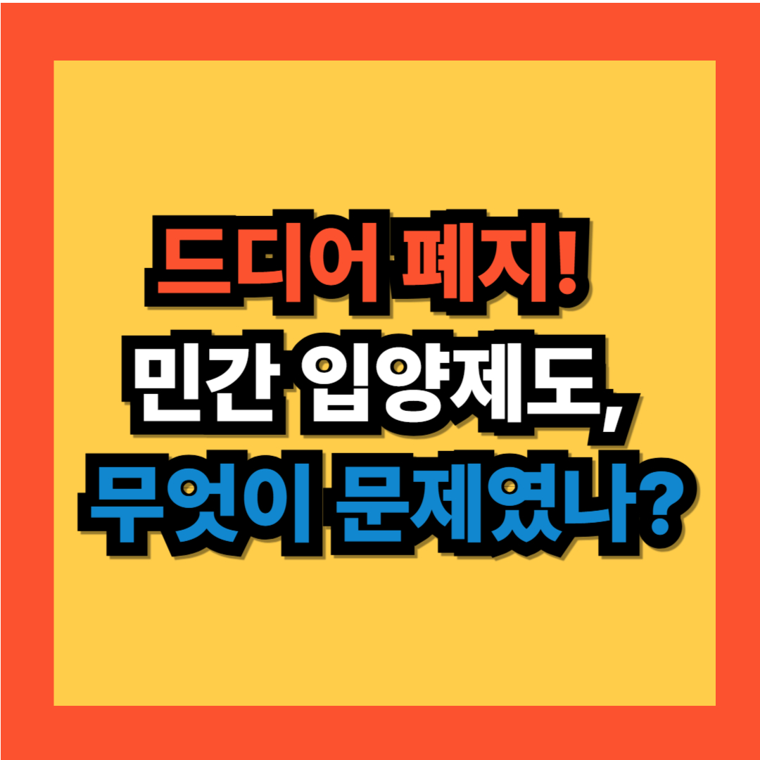 한국 민간 입양제도 폐지