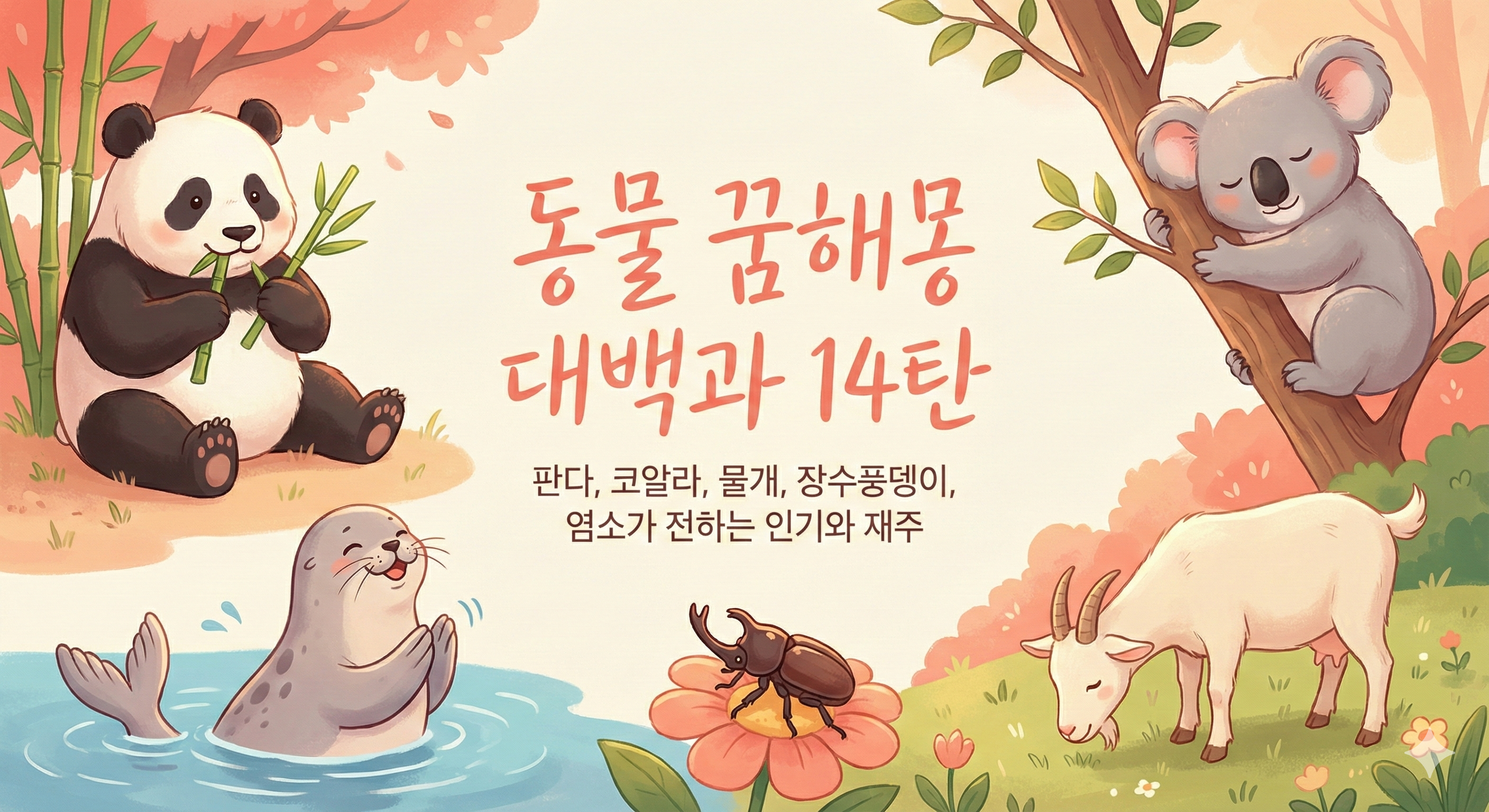 동물 꿈해몽 대백과 14탄_판다, 코알라, 물개, 장수풍뎅이, 염소