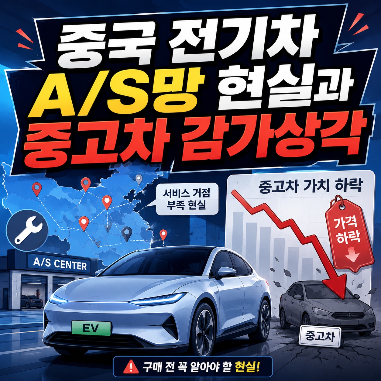 중국 전기차 고장 나면 어디서 고쳐? 구매 전 꼭 봐야 할 국내 A/S망 현실과 중고차 감가상각 폭락 방어법