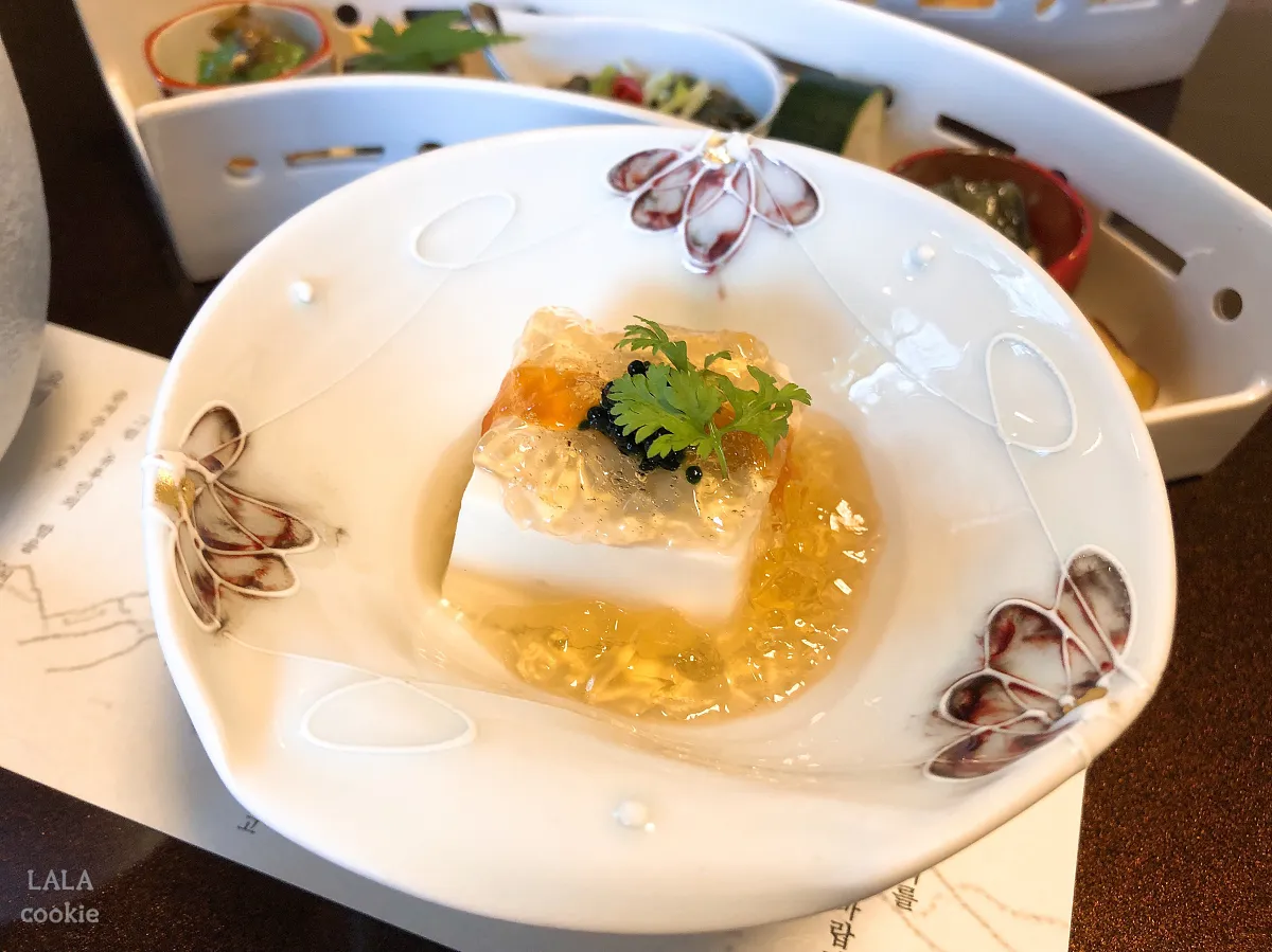 후쿠오카-유후인-료칸-추천-야마다야-가이세키-전채요리-두부