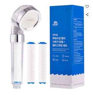 코멧 홈 파워수압 필터 샤워기 본품 + 필터 2개입, 1개, 실버