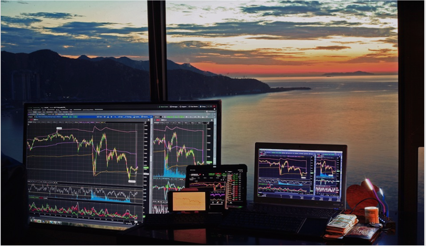 여러개의 주식 거래 차트