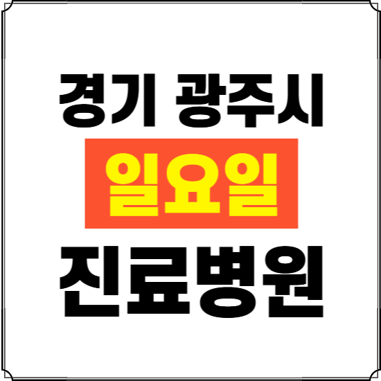 경기 광주시 일요일 진료병원 찾기 ❘ 24시 휴일 주말 응급 야간 심야 문여는 병원