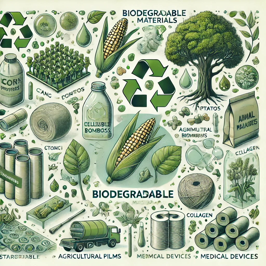 옥수수, 나무의 이미지와 그것을 재활용한 제품을 표현한 이미지