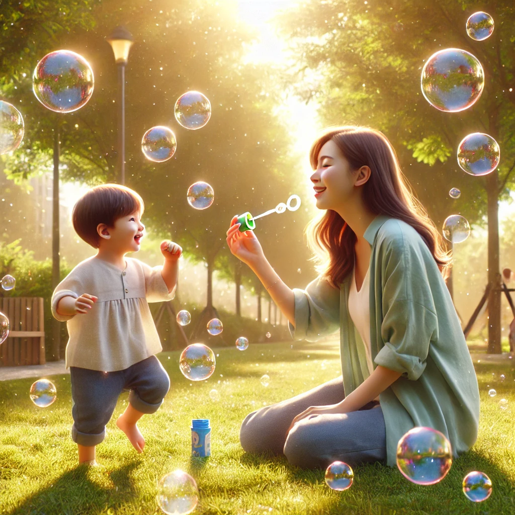 아이와 함께 노는 사진