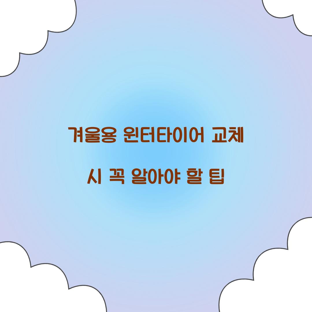 겨울용 윈터타이어 교체