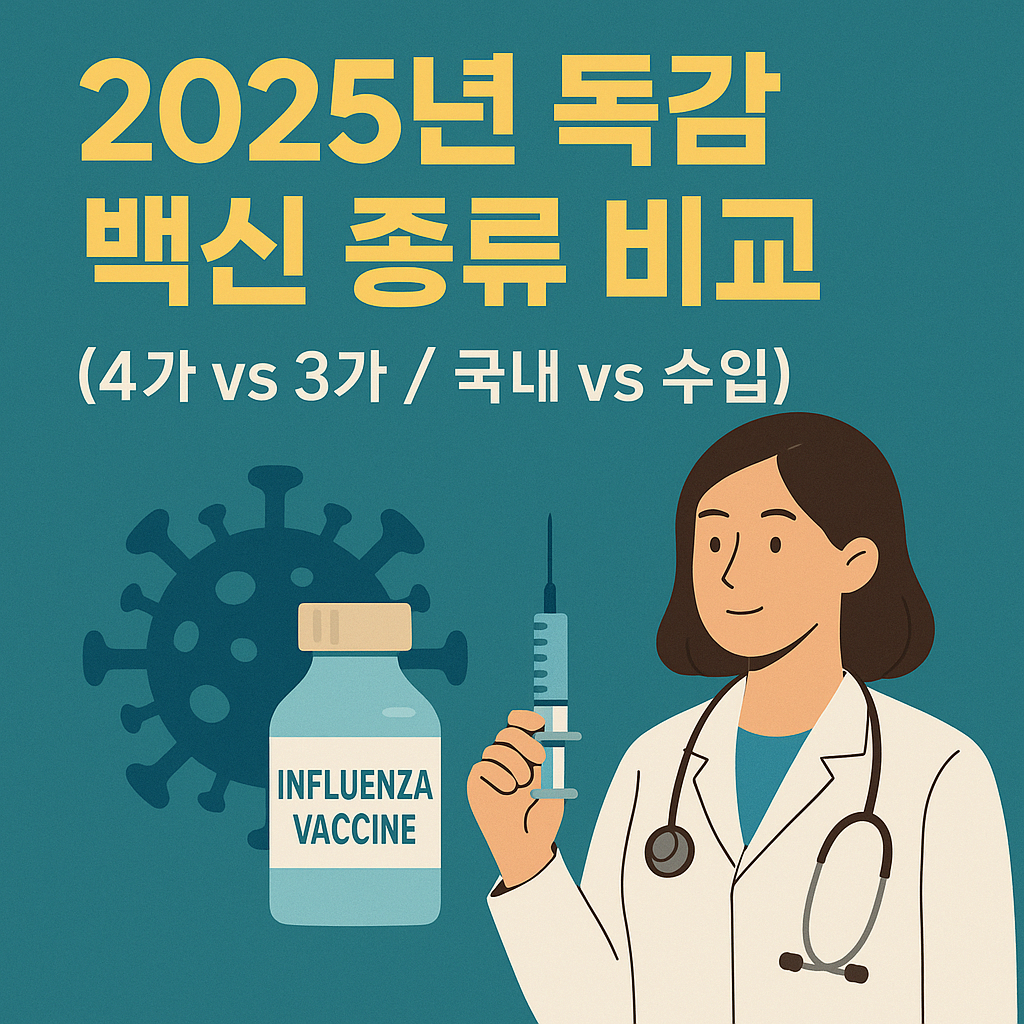 2025년 독감 백신 종류 비교 (4가 vs 3가 / 국내 vs 수입)