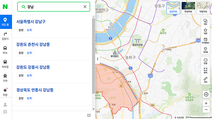 네이버-지도-메인-지역-검색-화면