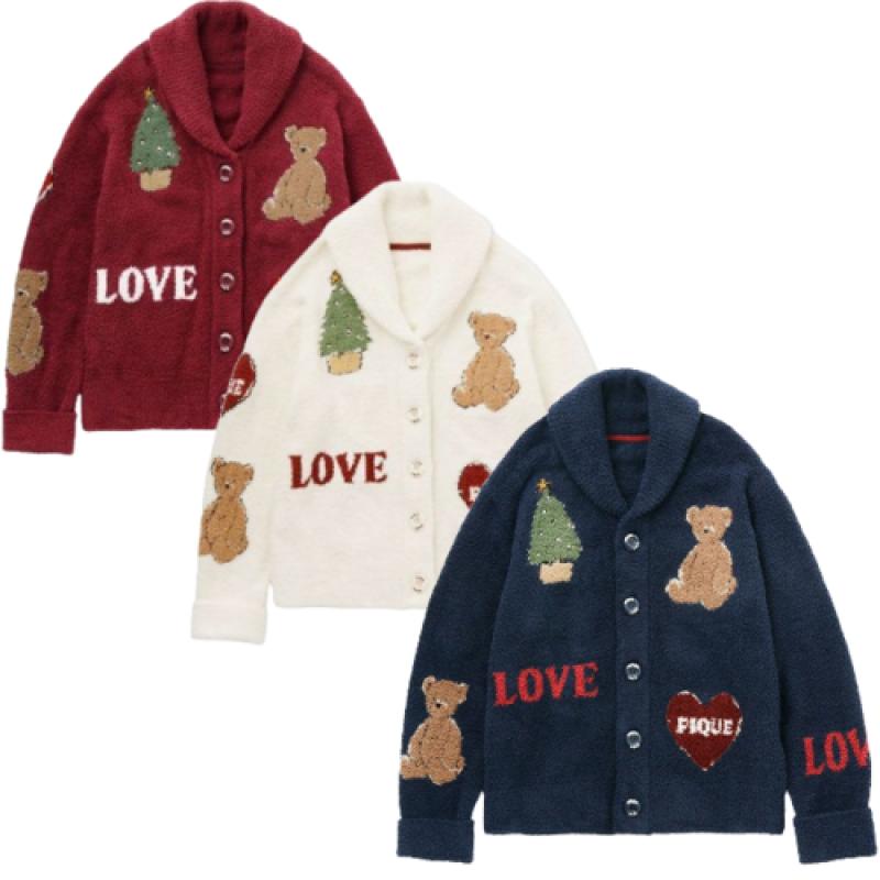 젤라또피케 홀리데이 자카드 숄카디건 커플 잠옷