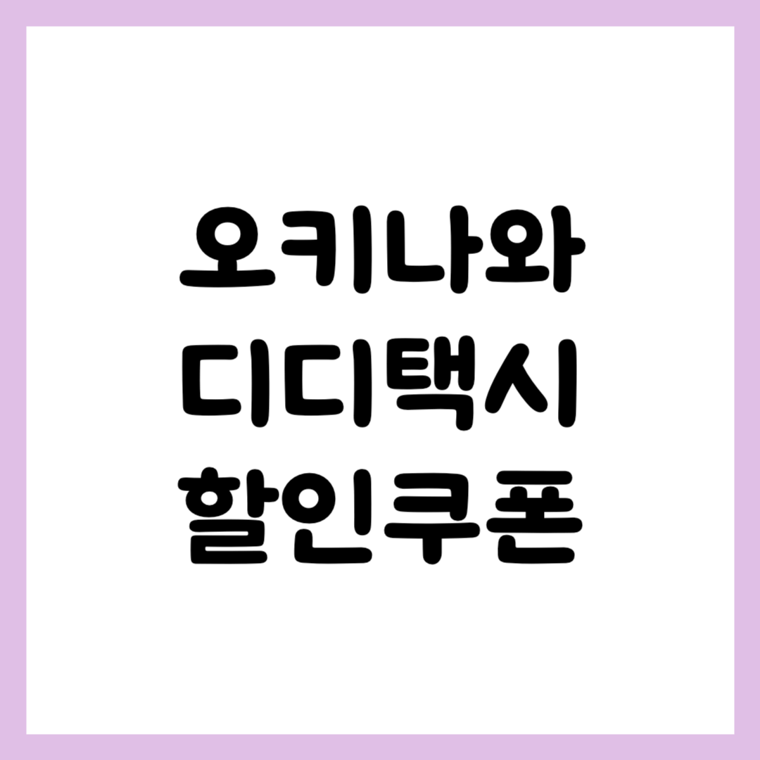 오키나와 디디택시 할인쿠폰