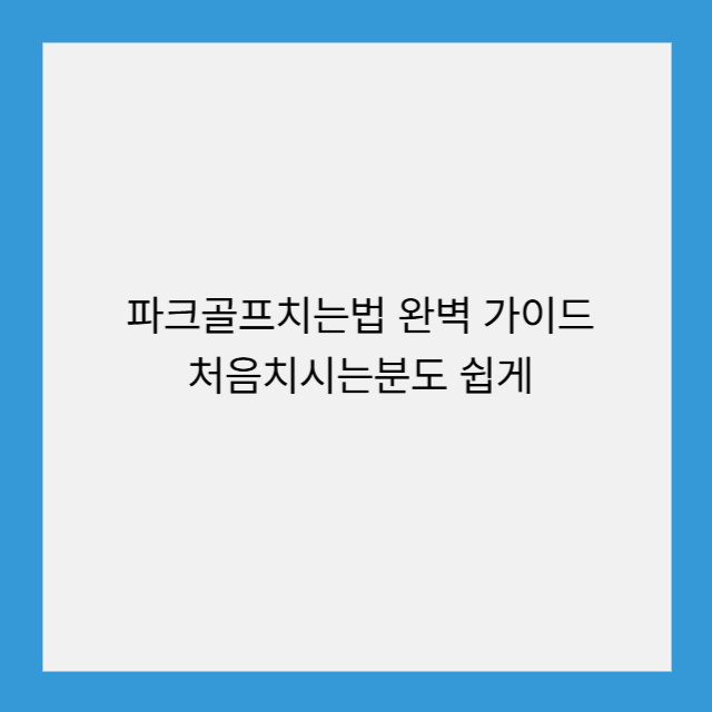 파크골프치는법