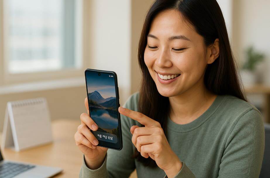 AI가 사진의 피사체를 이해하고 자동 보정하는 장면