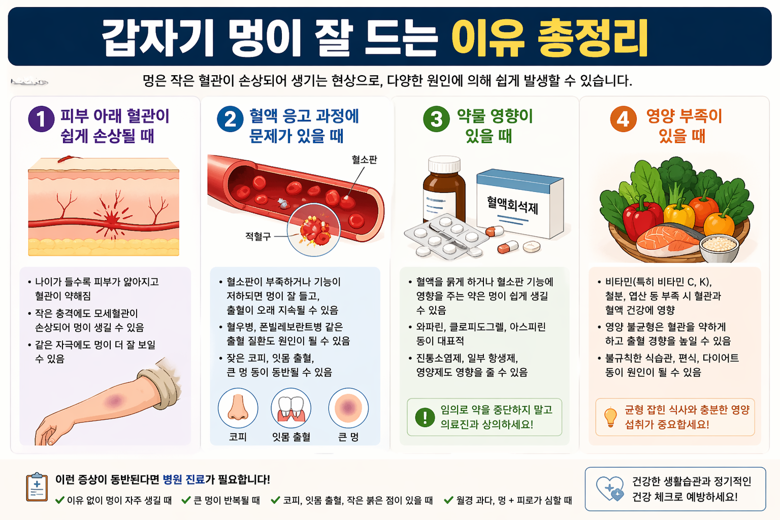 갑자기 멍이 잘 드는 이유 총정리 -사진-