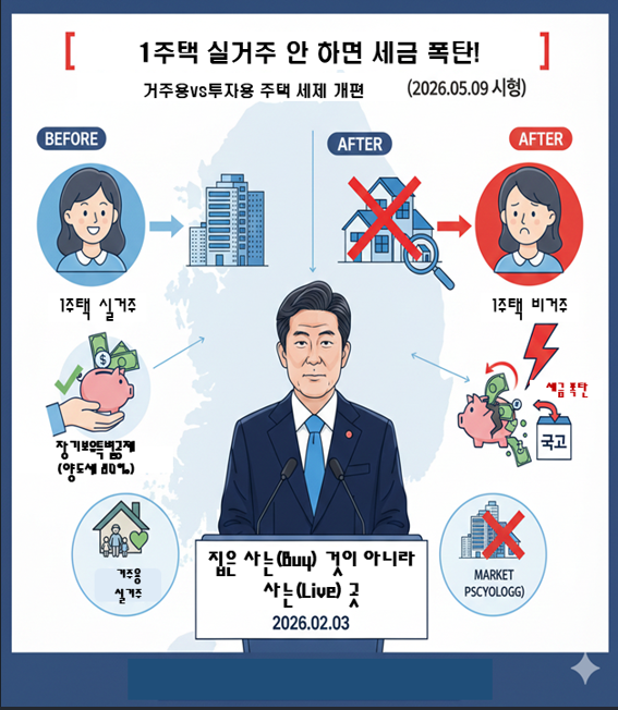 1주택 실거주 안 하면 세금 폭탄! 기준이 바뀐다.