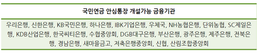 국민연금 안심통장