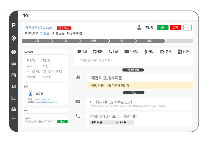 파이프드라이브,CRM툴