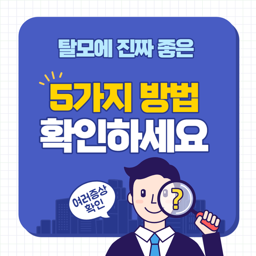 탈모에 진짜 좋은 방법 5가지