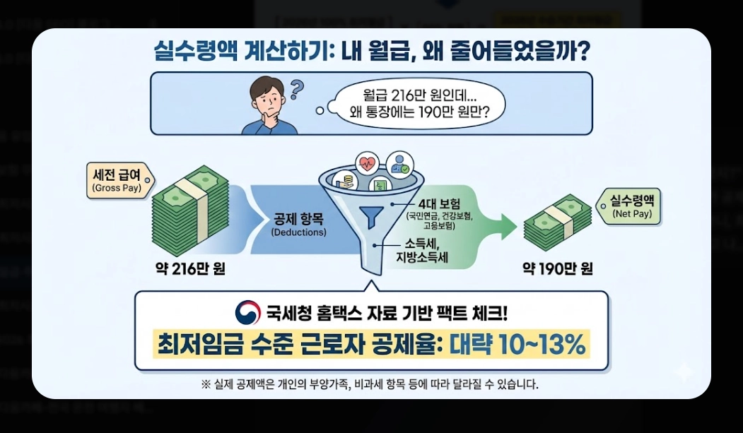 2026년 일급·주급·월급 실수령액 계산 완전정복