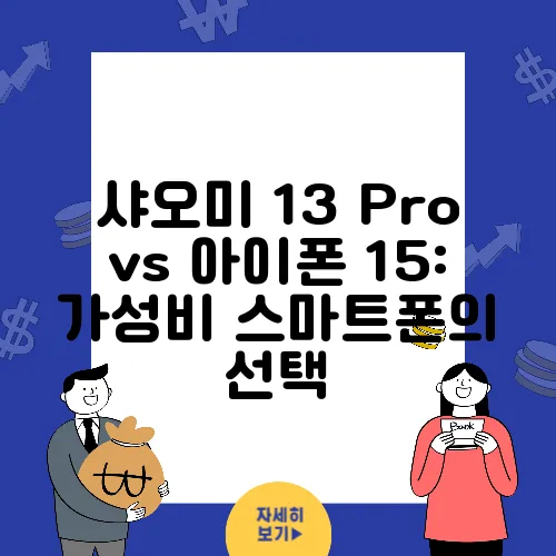 샤오미 13 Pro vs 아이폰 15: 가성비 스마트폰의 선택