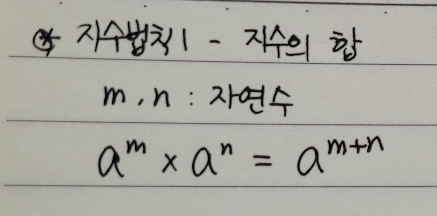 지수법칙 합