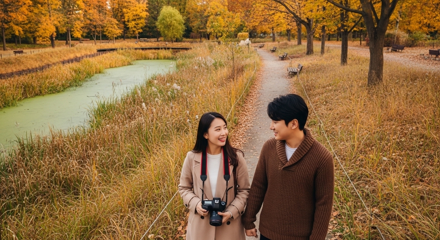 수성못: 로맨틱한 물빛 단풍 산책길