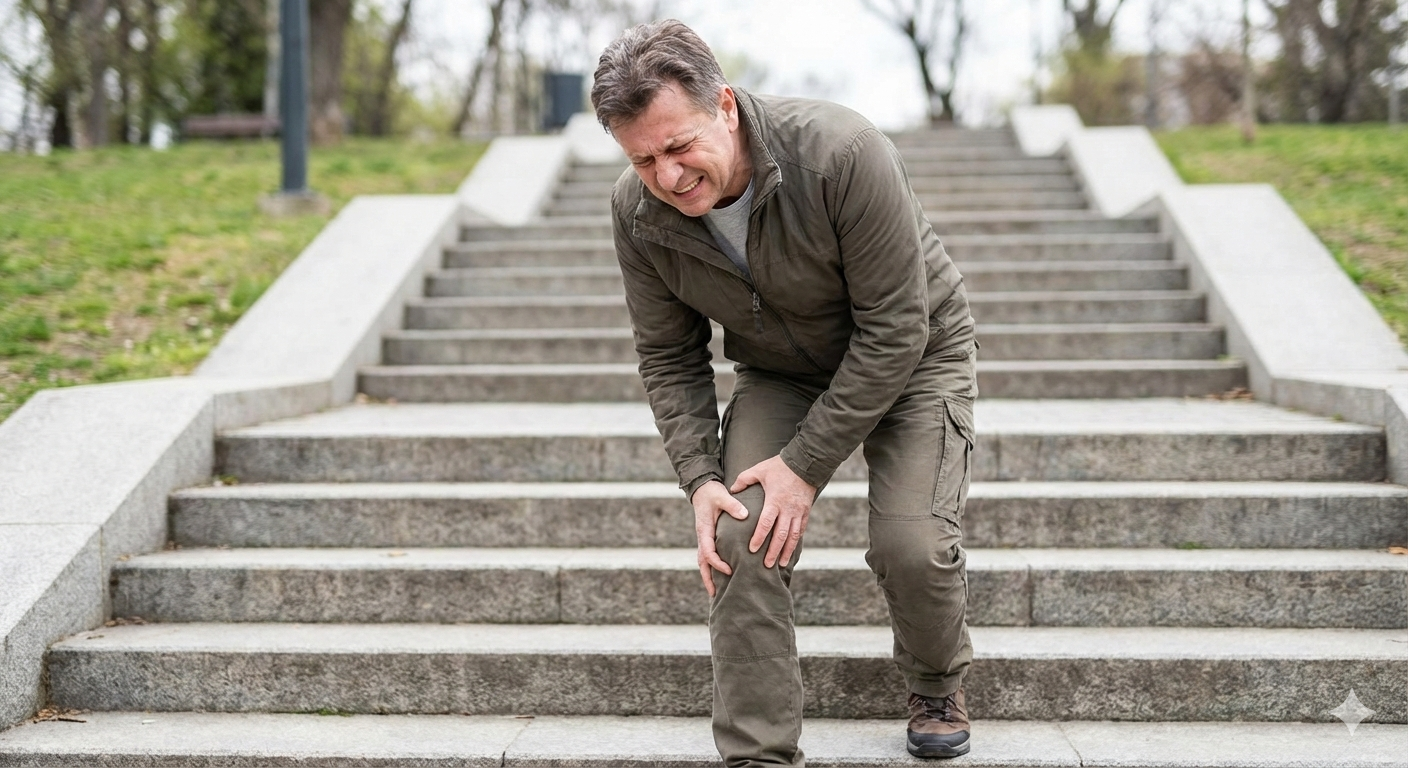 무릎 관절염으로 일상생활에서 불편함을 느끼는 중장년층