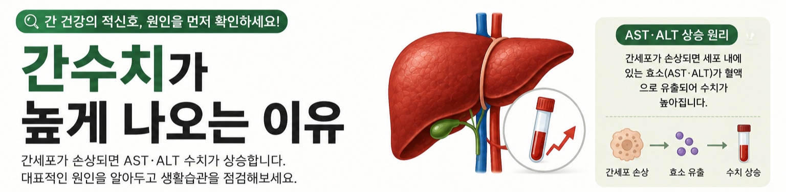 AST ALT 간수치가 높게 나오는 음주 지방간 약물 바이러스 간염 등 주요 원인 이미지