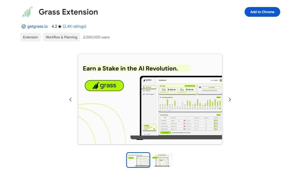 그래스 코인 grass coin chrome extention