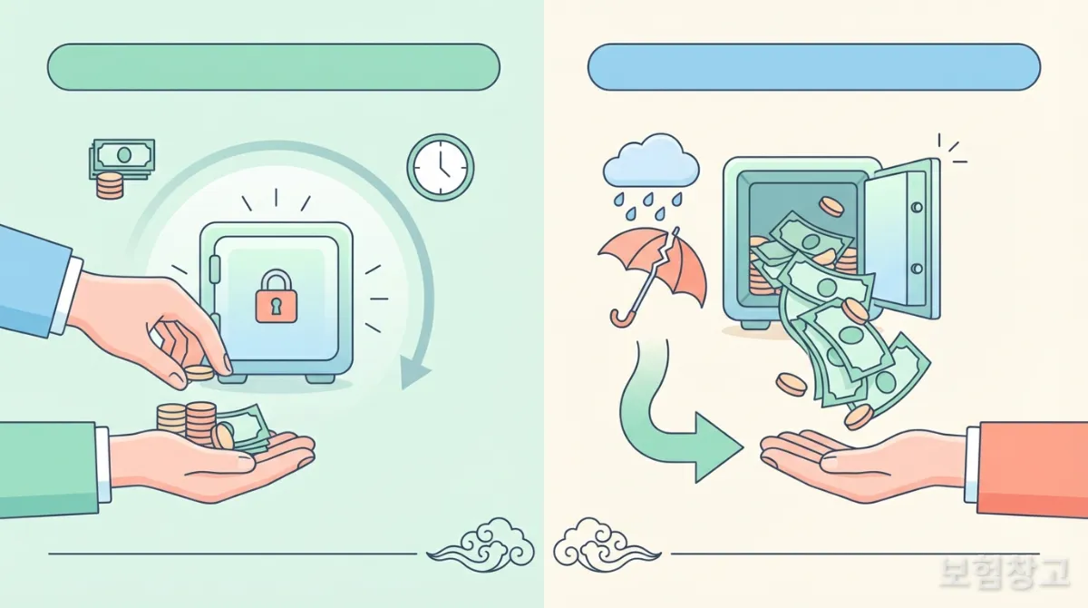 보험료와 보험금을 구분하는 인포그래픽